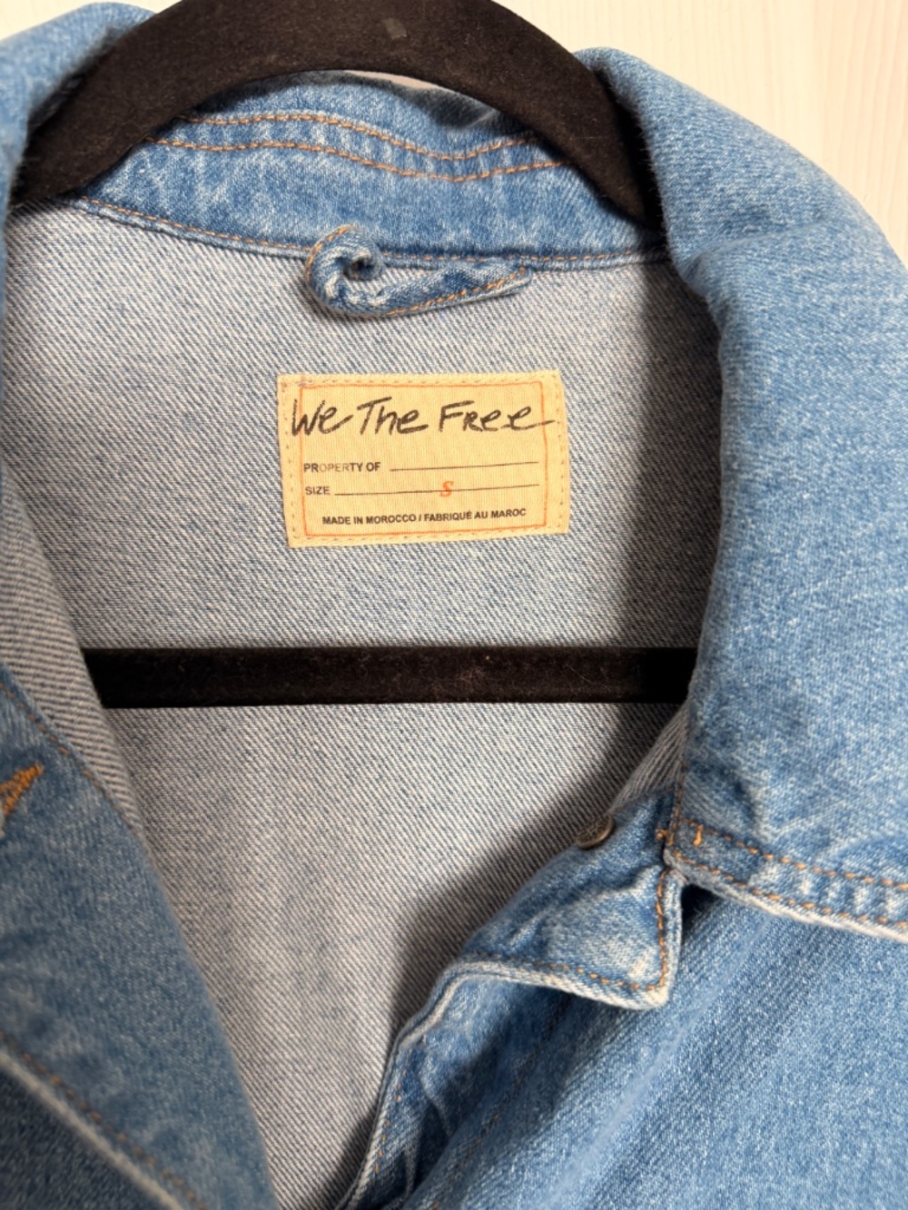Free People We The Free Oversized Denim Shacket Jacket Small Blue Utility - Picture 2 of 5
